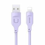 USAMS US-SJ565 Lithe Series 1.2m USB to 8 Pin Fast Charging Cable with Indicator Light(Purple)