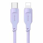 USAMS US-SJ566 Lithe Series 1.2m Type-C to 8 Pin PD 20W Fast Charging Cable with Light(Purple)
