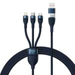 Baseus Flash Series II 1.2m USB + Type-C to Micro USB + 8 Pin + Type-C 100W Fast Charging Cable(Blue)