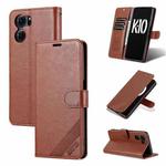 For OPPO K10 AZNS Sheepskin Texture Flip Leather Phone Case(Brown)