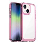 For iPhone 14 Colorful Series Acrylic + TPU Phone Case (Transparent Pink)