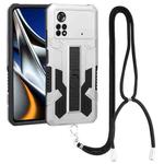 For Xiaomi Poco X4 Pro 5G Vanguard Lanyard Kickstand TPU + PC Phone Case(Silver)