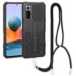 For Xiaomi Redmi Note 11 Pro Global Vanguard Lanyard Kickstand TPU + PC Phone Case(Black)