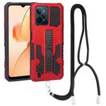 For OPPO Realme C31 Vanguard Lanyard Kickstand TPU + PC Phone Case(Red)
