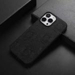 For iPhone 13 Pro Max Sunflower Pattern PU+TPU+PC Shockproof Phone Case (Black)