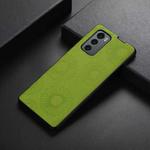 For LG Wing 5G Sunflower Pattern PU+TPU+PC Shockproof Phone Case(Light Green)