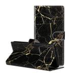 For Galaxy S20 Colored Drawing Marble Pattern Horizontal Flip PU Leather Case with Holder & Card Slots & Wallet(Black Gold)