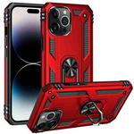 For iPhone 14 Pro Max Shockproof TPU + PC Ring Holder Phone Case (Red)