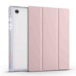 For Samsung Galaxy Tab A8 X200 Smart 3-folding Transparent Honeycomb TPU + Leather Tablet Case(Pink)