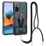 For Xiaomi Redmi Note 11 Pro Global Lanyard Mecha Armor Kickstand PC + TPU Phone Case(Green)