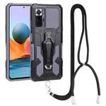 For Xiaomi Redmi Note 11 Pro Global Lanyard Mecha Armor Kickstand PC + TPU Phone Case(Grey)