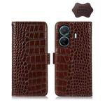 For vivo S15e Crocodile Top Layer Cowhide Leather Phone Case(Brown)