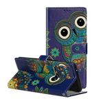 For Galaxy S20 Oil Embossed Coloured Drawing Pattern Horizontal Flip PU Leather Case with Holder & Card Slots & Wallet(Blue Owl)