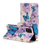 For Galaxy A71 Oil Embossed Coloured Drawing Pattern Horizontal Flip PU Leather Case with Holder & Card Slots & Wallet(Purple Flower Butterfly)