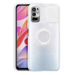 For Xiaomi Redmi Note 10 5G Sliding Camshield Ring Holder TPU Phone Case(White)