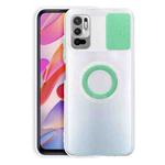 For Xiaomi Redmi Note 10 5G Sliding Camshield Ring Holder TPU Phone Case(Mint Green)