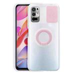 For Xiaomi Redmi Note 10 5G Sliding Camshield Ring Holder TPU Phone Case(Pink)