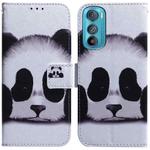 For Motorola Edge 30 Coloured Drawing Leather Phone Case(Panda)