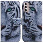 For Motorola Moto G Stylus 4G 2022 Coloured Drawing Leather Phone Case(Tiger)