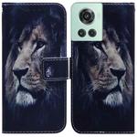 For OnePlus 10R / Ace Coloured Drawing Leather Phone Case(Lion)
