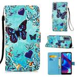 For Motorola Moto G Pure Colored Drawing Plain Weave Leather Phone Case(Heart Butterfly)