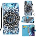 For Motorola Moto G71 5G Colored Drawing Plain Weave Leather Phone Case(Undersea Mandala)