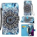 For Motorola Moto G200 5G / Edge S30 Colored Drawing Plain Weave Leather Phone Case(Undersea Mandala)