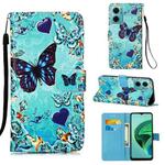 For Xiaomi Redmi 10 Prime+ 5G/Note 11E Colored Drawing Plain Weave Leather Phone Case(Heart Butterfly)