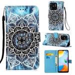 For Xiaomi Redmi 10C 4G Global/10 India Colored Drawing Plain Weave Leather Phone Case(Undersea Mandala)