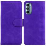 For Motorola Moto G Stylus 5G 2022 Skin Feel Pure Color Flip Leather Phone Case(Purple)