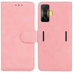 For Xiaomi Poco F4 GT / Redmi K50 Gaming Skin Feel Pure Color Flip Leather Phone Case(Pink)