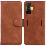 For Xiaomi Poco F4 GT / Redmi K50 Gaming Skin Feel Pure Color Flip Leather Phone Case(Brown)