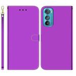 For Motorola Edge 30 Imitated Mirror Surface Leather Phone Case(Purple)