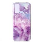 For Galaxy S20 Coloured Drawing Pattern IMD Workmanship Soft TPU Protective Case(Purple Star)