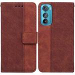 For Motorola Edge 30 Geometric Embossed Leather Phone Case(Brown)