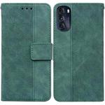 For Motorola Moto G 2022 Geometric Embossed Leather Phone Case(Green)
