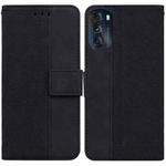 For Motorola Moto G 2022 Geometric Embossed Leather Phone Case(Black)