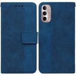 For Motorola Moto G Stylus 4G 2022 Geometric Embossed Leather Phone Case(Blue)