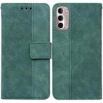 For Motorola Moto G Stylus 4G 2022 Geometric Embossed Leather Phone Case(Green)