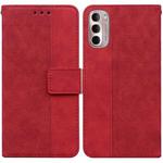 For Motorola Moto G Stylus 4G 2022 Geometric Embossed Leather Phone Case(Red)