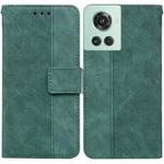 For OnePlus 10R / Ace Geometric Embossed Leather Phone Case(Green)