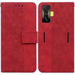 For Xiaomi Poco F4 GT / Redmi K50 Gaming Geometric Embossed Leather Phone Case(Red)