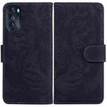 For Motorola Moto G 2022 Tiger Embossing Pattern Horizontal Flip Leather Phone Case(Black)