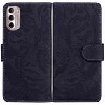 For Motorola Moto G Stylus 4G 2022 Tiger Embossing Pattern Horizontal Flip Leather Phone Case(Black)