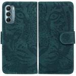 For Motorola Moto G Stylus 5G 2022 Tiger Embossing Pattern Horizontal Flip Leather Phone Case(Green)