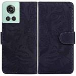 For OnePlus 10R / Ace Tiger Embossing Pattern Horizontal Flip Leather Phone Case(Black)