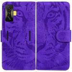 For Xiaomi Poco F4 GT / Redmi K50 Gaming Tiger Embossing Pattern Horizontal Flip Leather Phone Case(Purple)