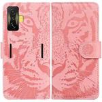 For Xiaomi Poco F4 GT / Redmi K50 Gaming Tiger Embossing Pattern Horizontal Flip Leather Phone Case(Pink)