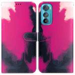 For Motorola Edge 30 Watercolor Pattern Leather Phone Case(Berry)