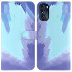 For Motorola Moto G 2022 Watercolor Pattern Leather Phone Case(Winter Snow)